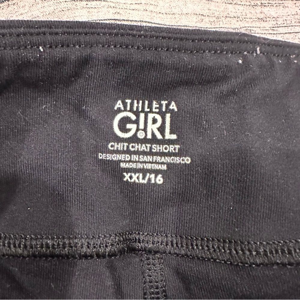 Athleta Girl Black Bike Shorts with Wide Waistband Size XXL - Picture 2 of 8